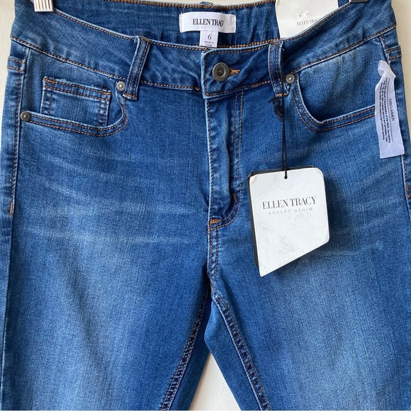 Ellen Tracy Sculpt Denim Jeans  Women's Sz 6 Skinny Stretch Mid Rise Blue New - Picture 4 of 5